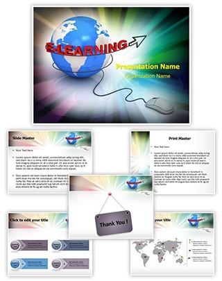 E Learning Globe Editable PowerPoint Template
