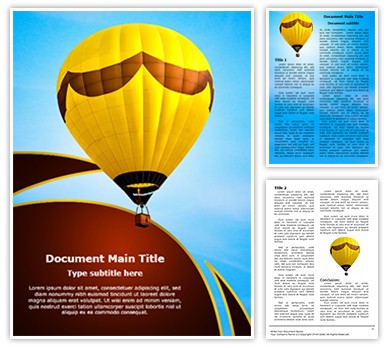 Hot Air Balloon Editable Word Template