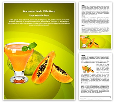 Papaya Juice Editable Word Template