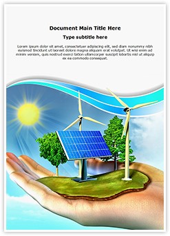 energy renewable word powerpoint template templates document editabletemplates poster conservation business solar editable drawing resources environment system