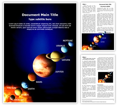 Solar System Editable Word Template