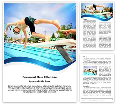 Swimming Competition Editable Word Template
