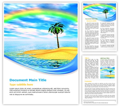 Rainbow Island Editable Word Template