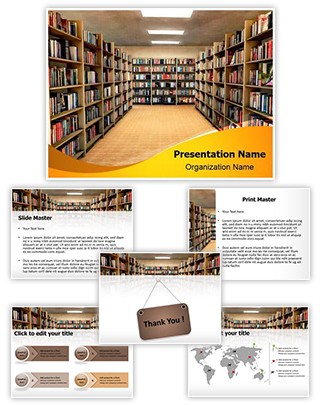 Library Bookshelf Editable PowerPoint Template