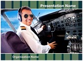 Pilot Airplane Cockpit Editable PowerPoint Template
