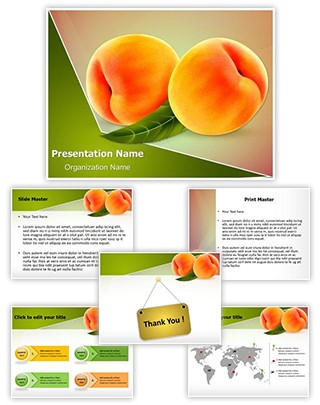 Ripe Peach Fruit Editable PowerPoint Template