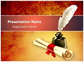 Ancient Scroll with Ink Editable PowerPoint Template