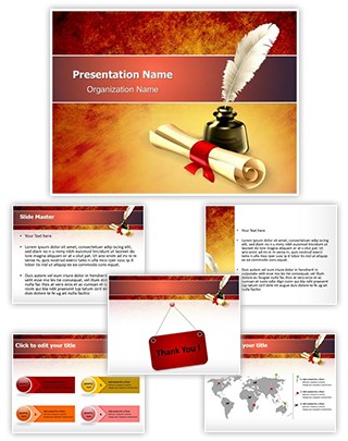 Ancient Scroll with Ink Editable PowerPoint Template