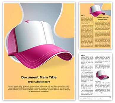 Baseball Cap Editable Word Template