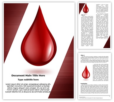 Blood Drop Editable Word Template