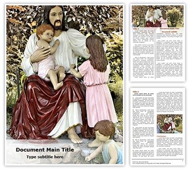 Jesus and kids Editable Word Template