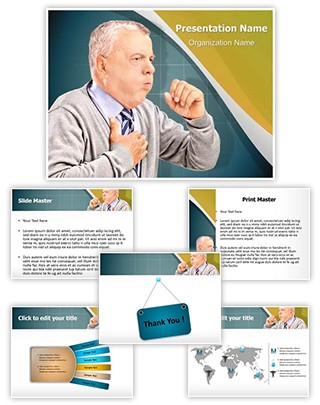 Coughing Pulmonary Disease Editable PowerPoint Template