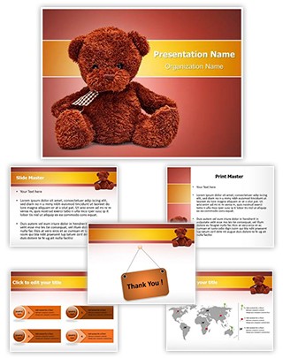 Cute Teddy Bear Editable PowerPoint Template