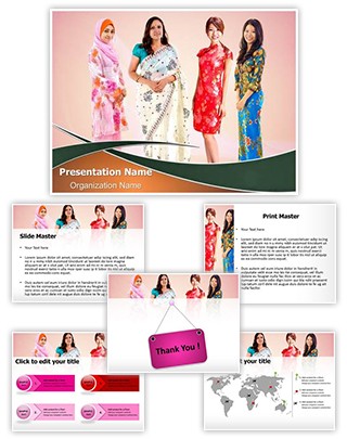 Asian Women Editable PowerPoint Template