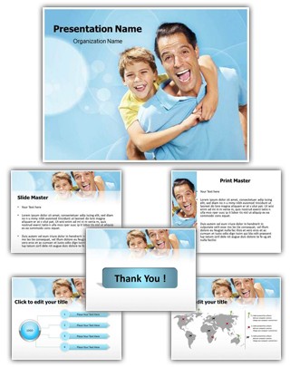 Happy Father And Son Editable PowerPoint Template
