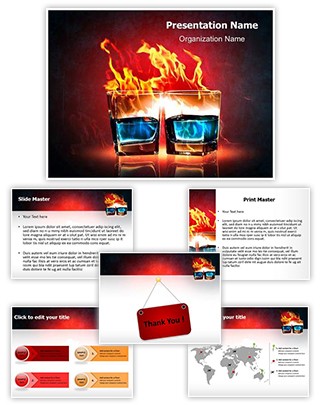 Burning Alcohol Editable PowerPoint Template