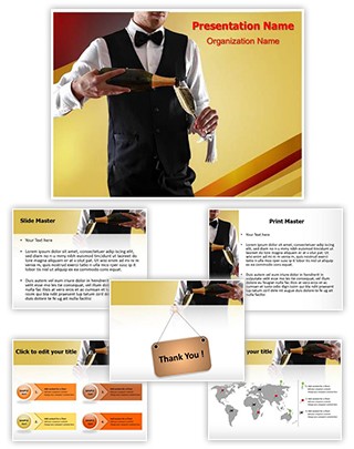 Champagne Serving Editable PowerPoint Template