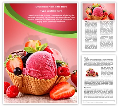 Ice Cream Berry Editable Word Template