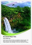 Waterfall and Rainbow Editable Template