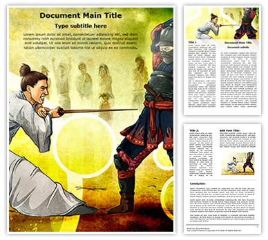 Samurai Fighting Editable Word Template