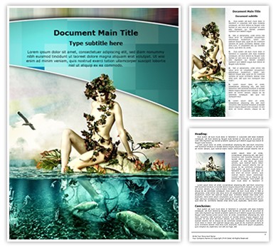 Mermaid Out of Water Editable Word Template