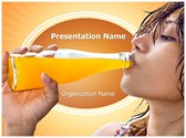 Drinking Fresh Juice Editable PowerPoint Template