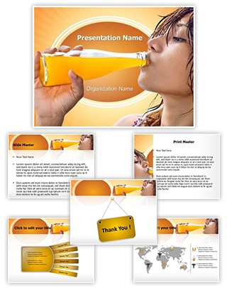 Drinking Fresh Juice Editable PowerPoint Template