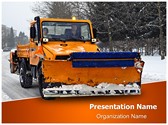Snow Plow Truck Editable PowerPoint Template