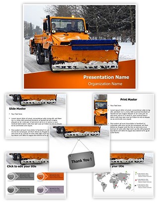 Snow Plow Truck Editable PowerPoint Template