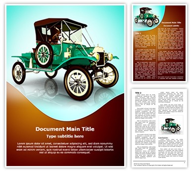 Antique Car Editable Word Template