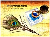 Peacock Quill Ink Editable PowerPoint Template