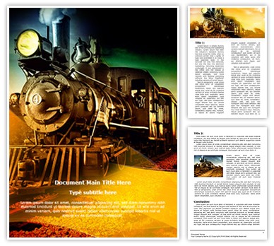 Steam Engine Editable Word Template