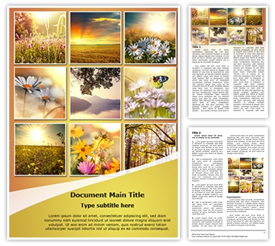 Summer Flower Collages Editable Word Template
