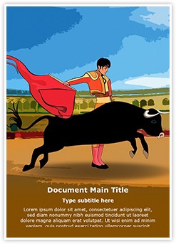 Spain Bullfighter Bullfighting Editable Word Template
