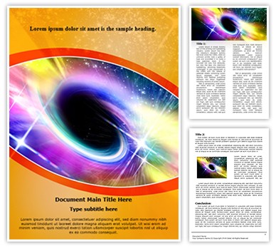 Universe Black Hole Editable Word Template