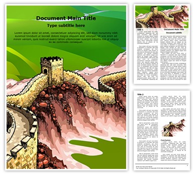 Ancient Wall Of China Editable Word Template
