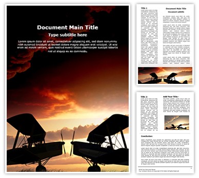 World War Planes Editable Word Template