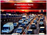 Evening Car Traffic Editable PowerPoint Template