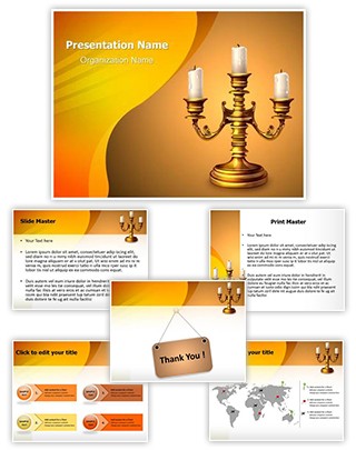 Candles Holders Editable PowerPoint Template