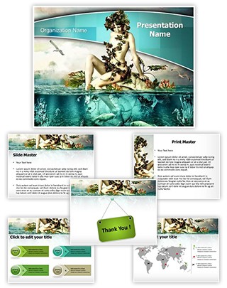 Mermaid Out of Water Editable PowerPoint Template