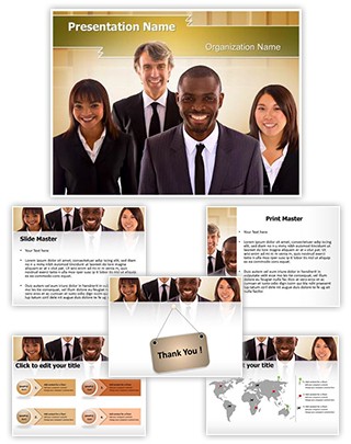 Mixed Race Team Editable PowerPoint Template