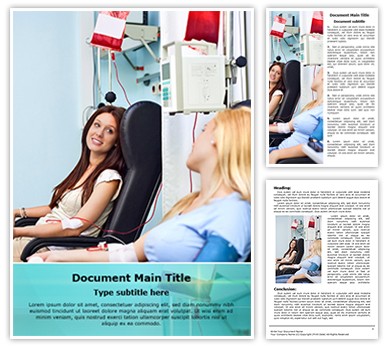 Donate Blood Transfusion Editable Word Template