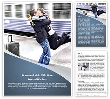 Train Station Romantic Farewell Editable Word Template