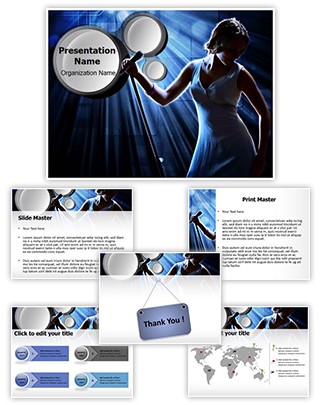 Karaoke Singer Editable PowerPoint Template