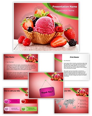 Ice Cream Berry Editable PowerPoint Template