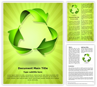 Green Recycle Concept Editable Word Template