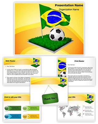 Brazil Football Worldcup Editable PowerPoint Template