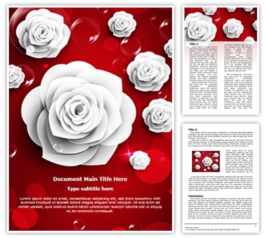 Paper White Rose Editable Word Template