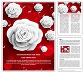 Paper White Rose Editable PowerPoint Template