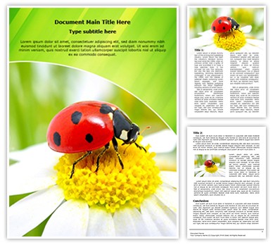 Ladybug Flower Editable Word Template